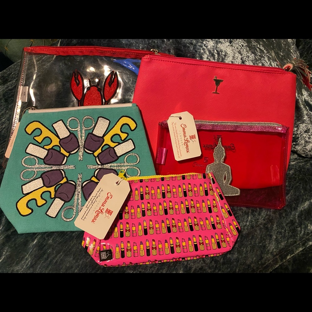 Lot of 5 new bags- makeup bag, tote, etc